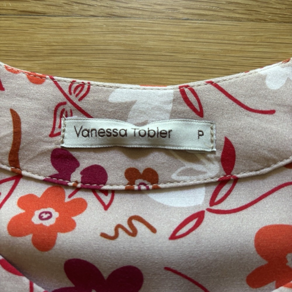 Vanessa Tobler Garden‎ Floral Maxi Dress Women's P Small Buttons Feminine Brunch - Picture 5 of 11